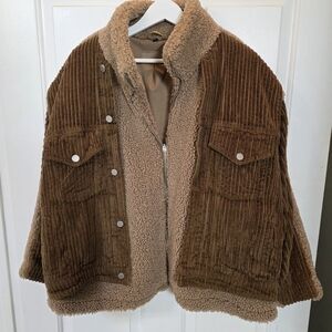 Cozy Brown Corduroy Jacket with Sherpa Lining